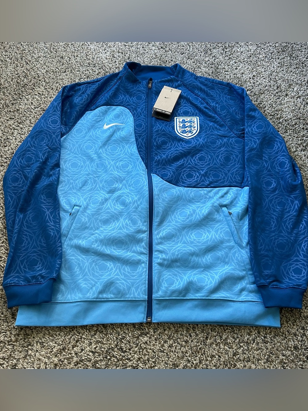 Nike England Football Anthem Training Track Jacket Blue Men's Large DX9817-462